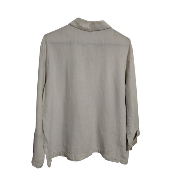 Eileen Fisher Irish Linen Womens size XL Full Zip Jacket Quiet Luxury Old Money - Picture 7 of 11